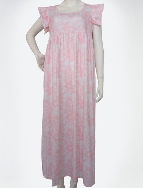 Women's cotton floral dress P836 PINK