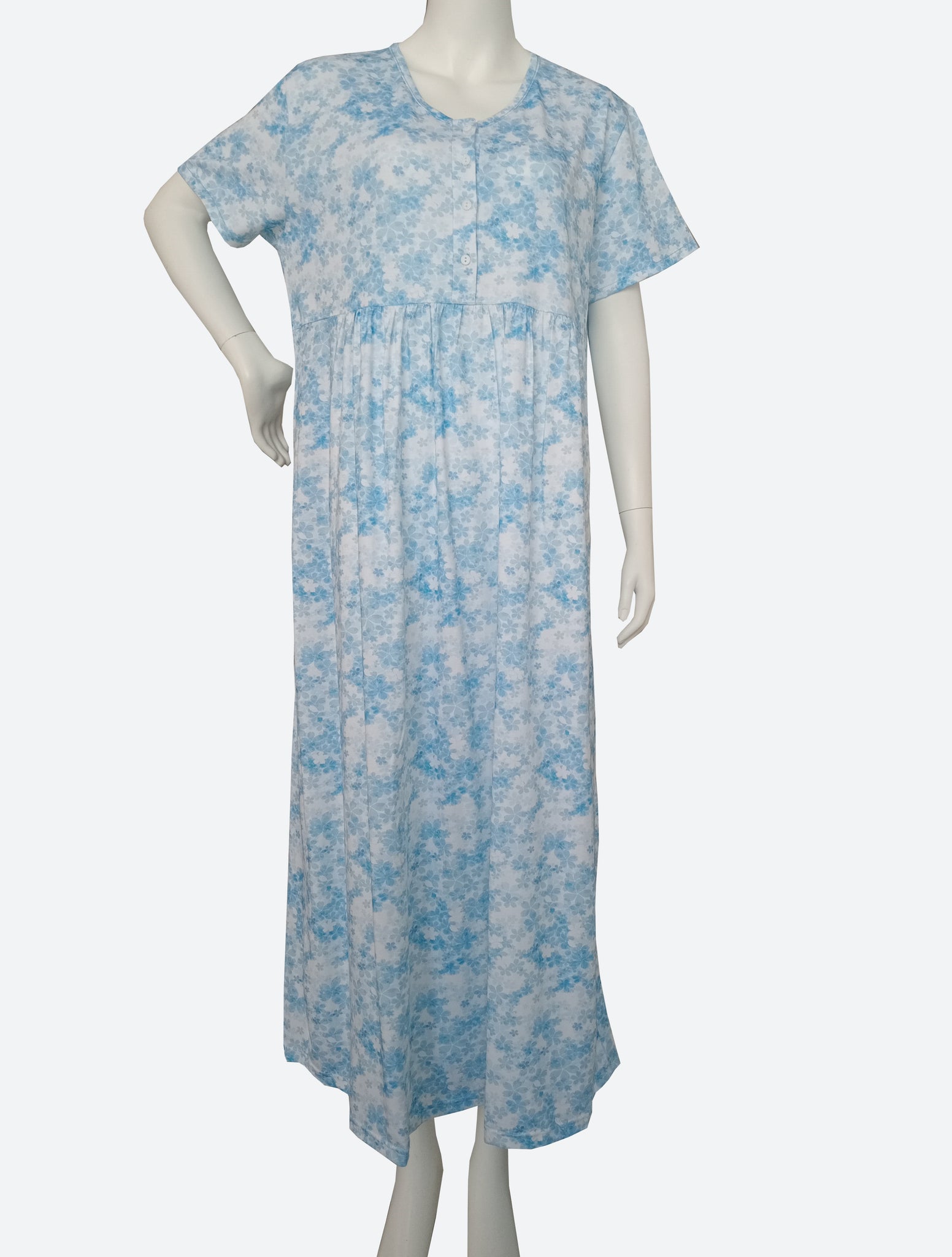 Women's light cotton cool half-sleeve dress BLUE P837