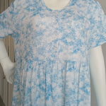 Women's light cotton cool half-sleeve dress BLUE P837