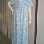 Women's light cotton cool half-sleeve dress BLUE P837
