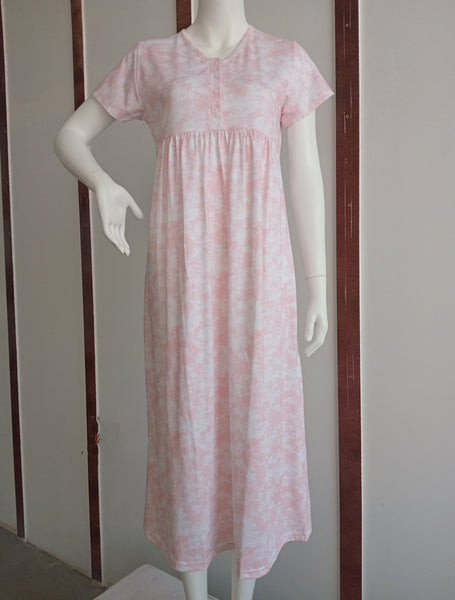 Women's light cotton cool half-sleeve dress PINK P837