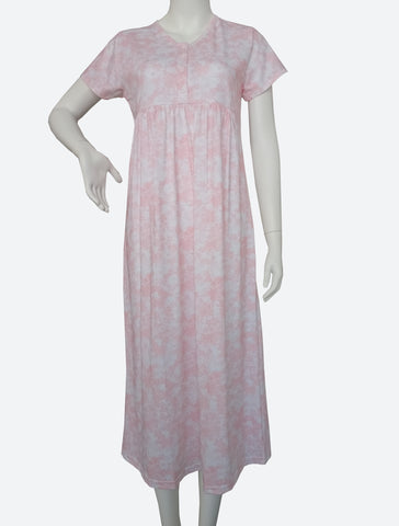 Women's light cotton cool half-sleeve dress PINK P837