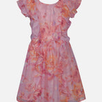 NEW Bonnie Jean Girls Size 16 "PINK PEACH FLORAL CHIFFON" Ruffle Dress NWT 12640