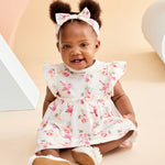 Roses Bodysuit Dress & Headband Set 15955
