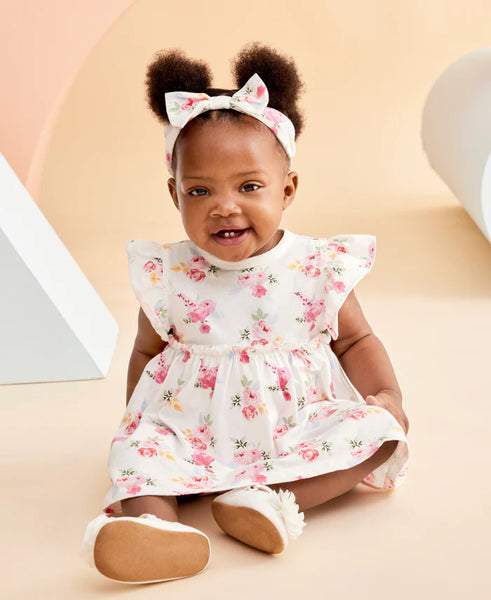 Roses Bodysuit Dress & Headband Set 15955