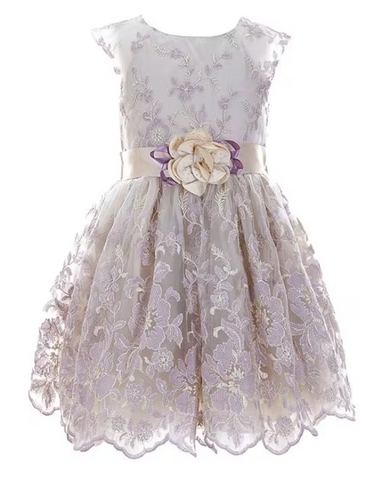 Little Girls 4T-6X Sleeveless Embroidered Ballerina Dress 11538