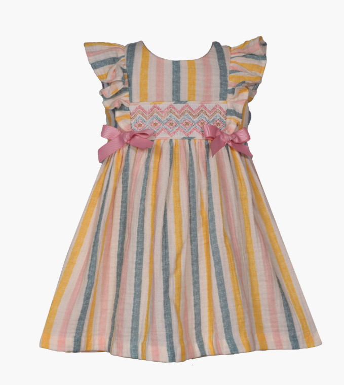 Striped Smocked Dress B2-13825