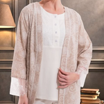 Women's SIloria loungewear pajama set featuring a luxurious long cardigan for a comfortable and elegant look.50116