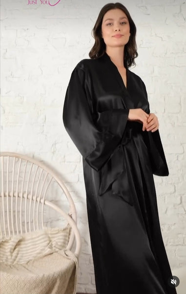 MARIPOSA LONG SATIN ROBE 60014