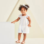 Stripe Woven Romper & Headband (12M-4T) 16068