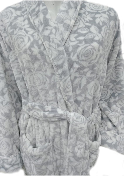 Grey Roses Wrap Robe00034
