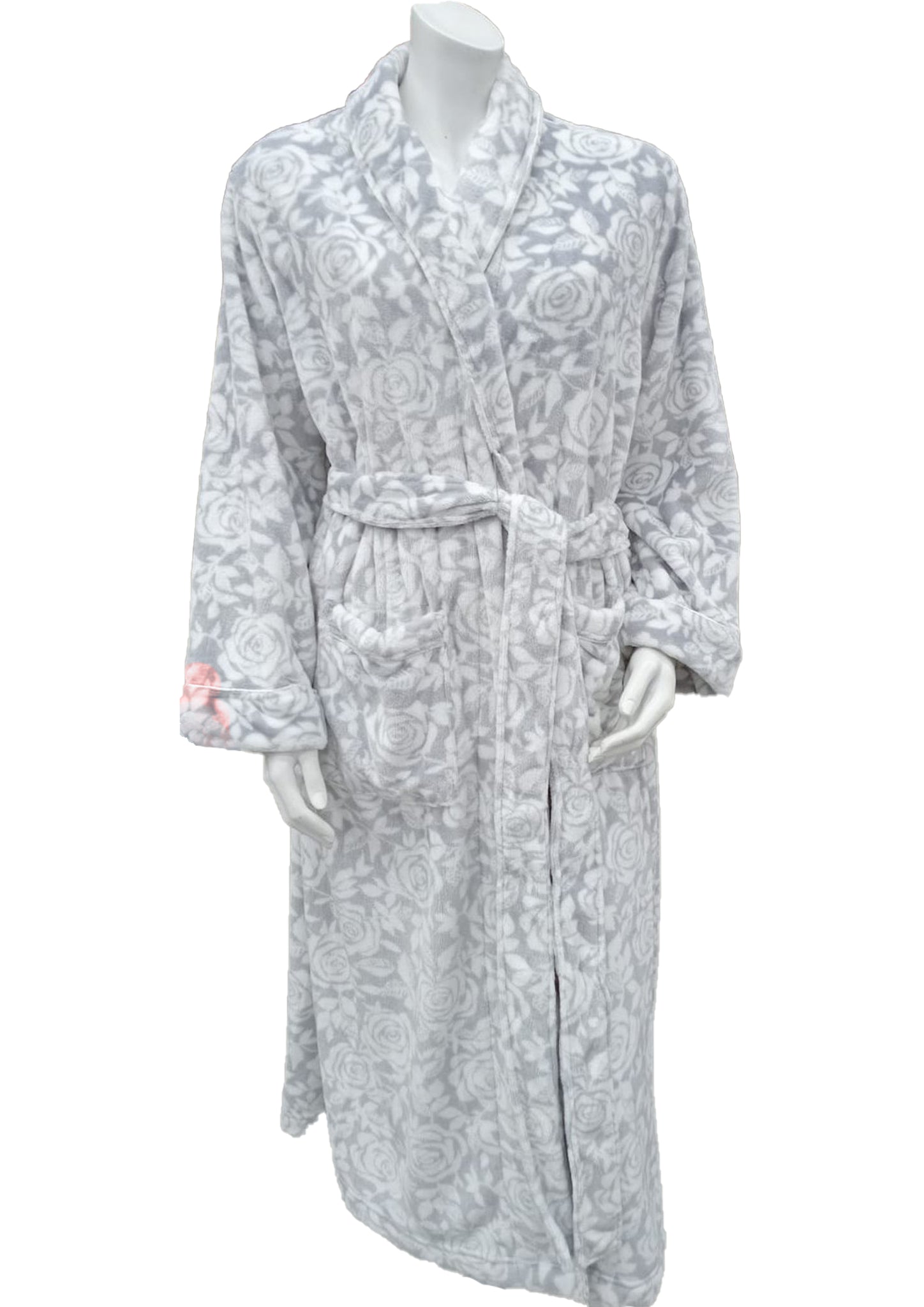 Grey Roses Wrap Robe00034