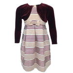 Bonnie Jean Burgundy Stripe Dress10665