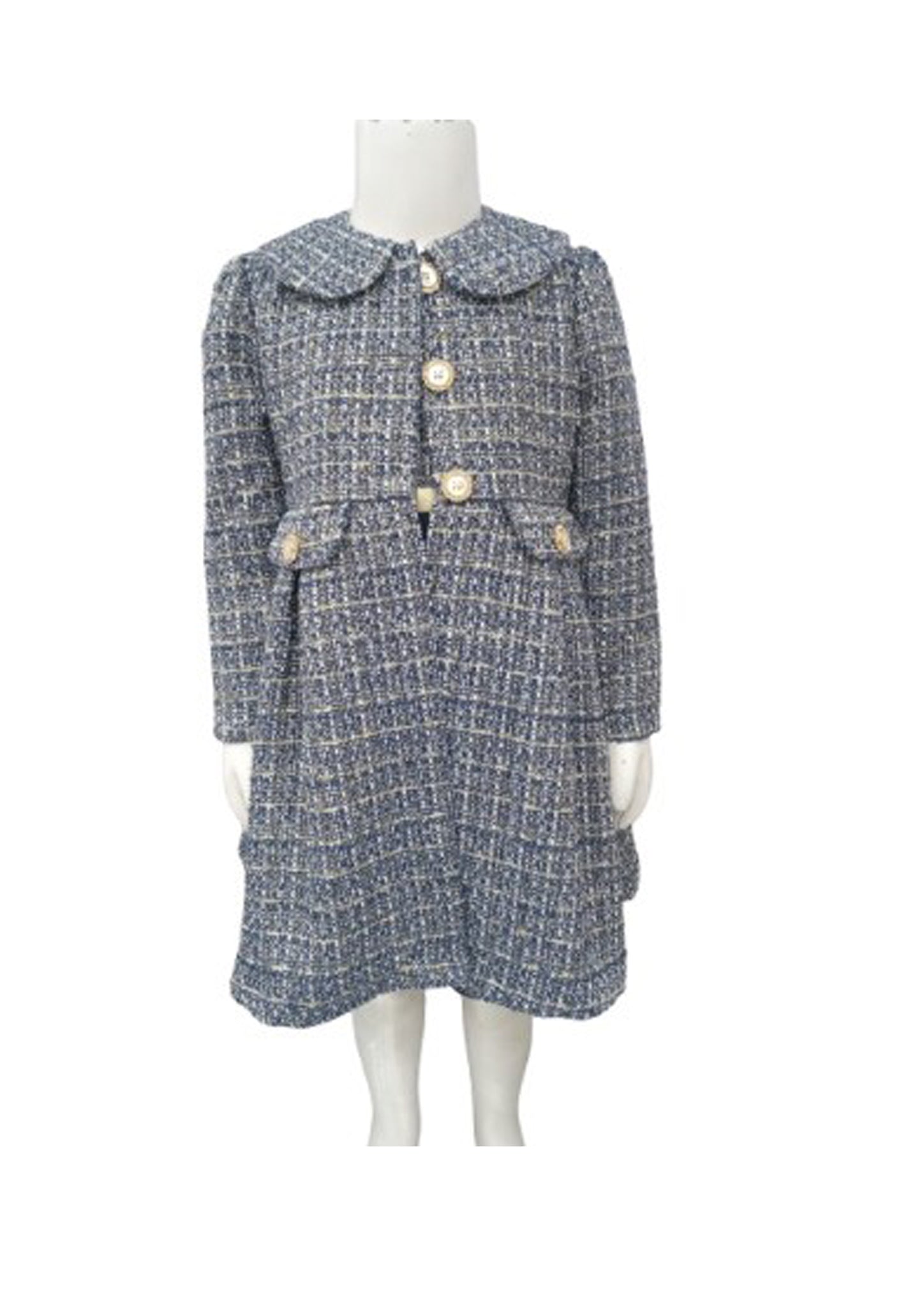 Classic design children's tweed dress and coat13182