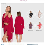 Robe with long sleeve cotton lace shirt 7517