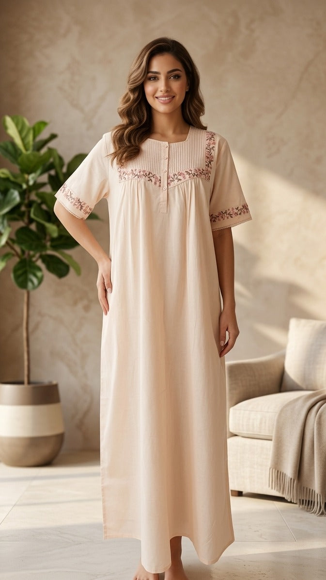 Half-sleeved dress in pure cotton 26-04A-2