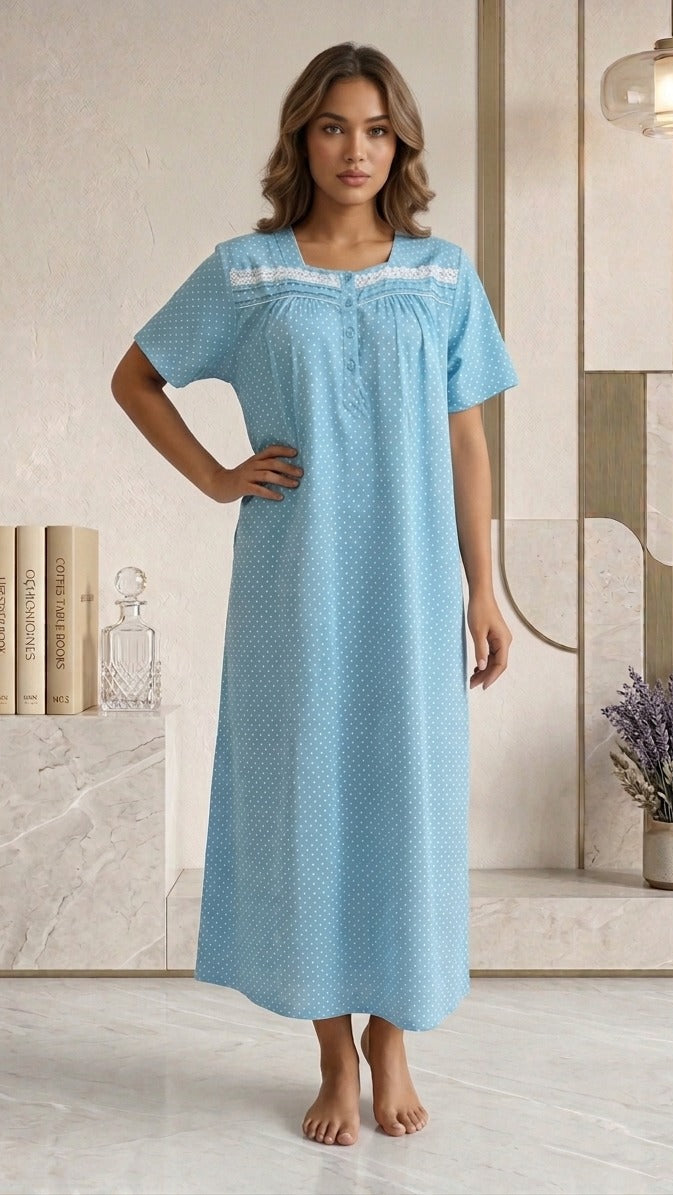Half-sleeved dress in pure cotton  24-84A-6