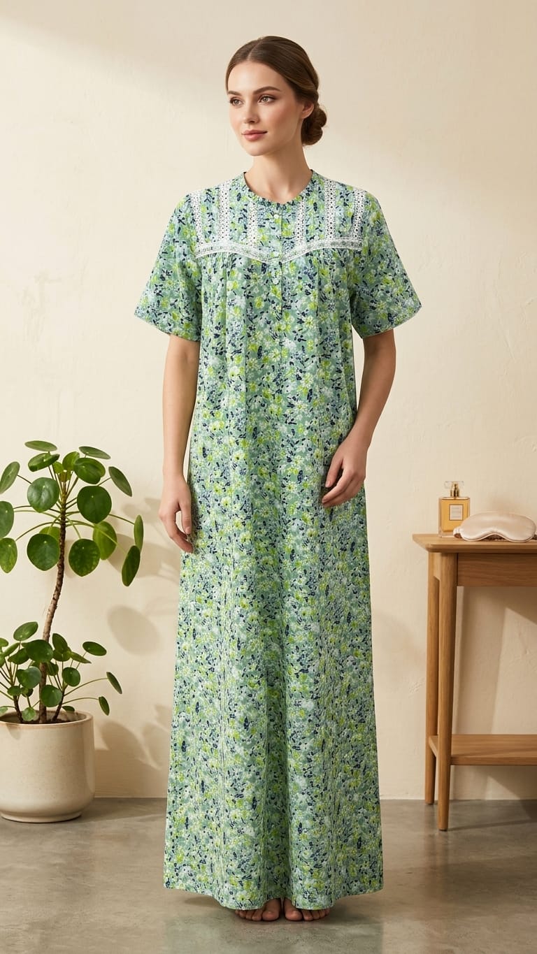 Half-sleeved dress in pure cotton  26-10-A-2