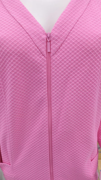 Women's Short French Terry Zip-Front Robe. 864845