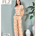 WOMEN'S SUMMER WOVEN TROUSERS SHORT SLEEVE LACE DETAILED SUIT HOMEWEAR FLZ 88-81