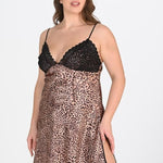 Ahu 2-Piece Leopard Dressing Gown Set Bigsize 6203