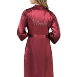Ahu Red Short Satin Bride Dressing Gown 7600