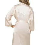 Ahu Red Short Satin Bride Dressing Gown 7600