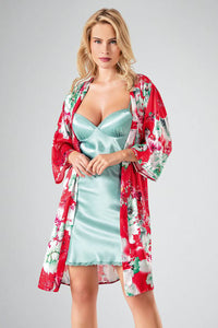 Ahu 2-Piece Dressing Gown Aqua 7709