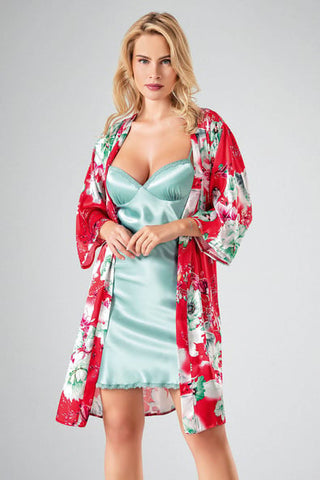 Ahu 2-Piece Dressing Gown Aqua 7709