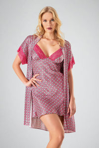 Ahu 2-Piece Dressing Gown Pink 7712