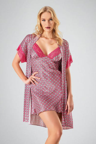 Ahu 2-Piece Dressing Gown Pink 7712