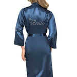 Ahu Red Short Satin Bride Dressing Gown 7600