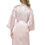 Ahu Red Short Satin Bride Dressing Gown 7600