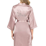 Ahu Red Short Satin Bride Dressing Gown 7600