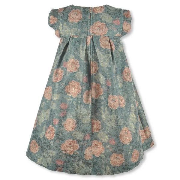 Bonnie Jean Girls' Shimmering Rose Dress - green/multi, 2t (Toddler) 12776