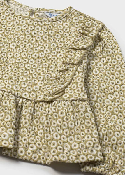 SET Baby Faux Fur Vest/Blouse with Flowers/Twill Pants Ref. 15-2359-68/2113-44/2588-64