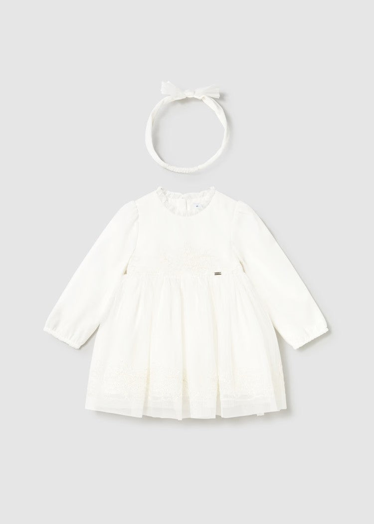Baby embroidered tulle christening dress Ref.  25-2902-64