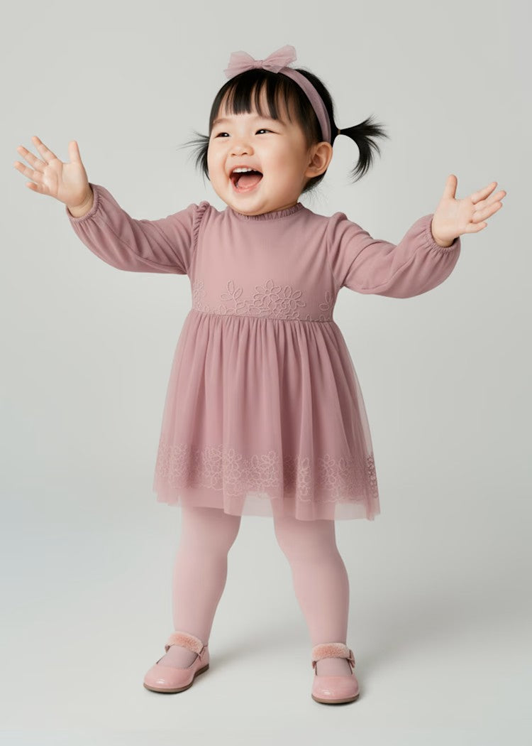 Baby embroidered tulle christening dress Ref.  25-2902-65