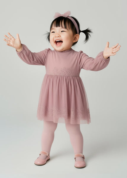 Baby embroidered tulle christening dress Ref.  25-2902-65