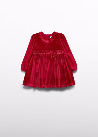Baby Girl Glitter Velvet Dress Ref. 15-5508-02