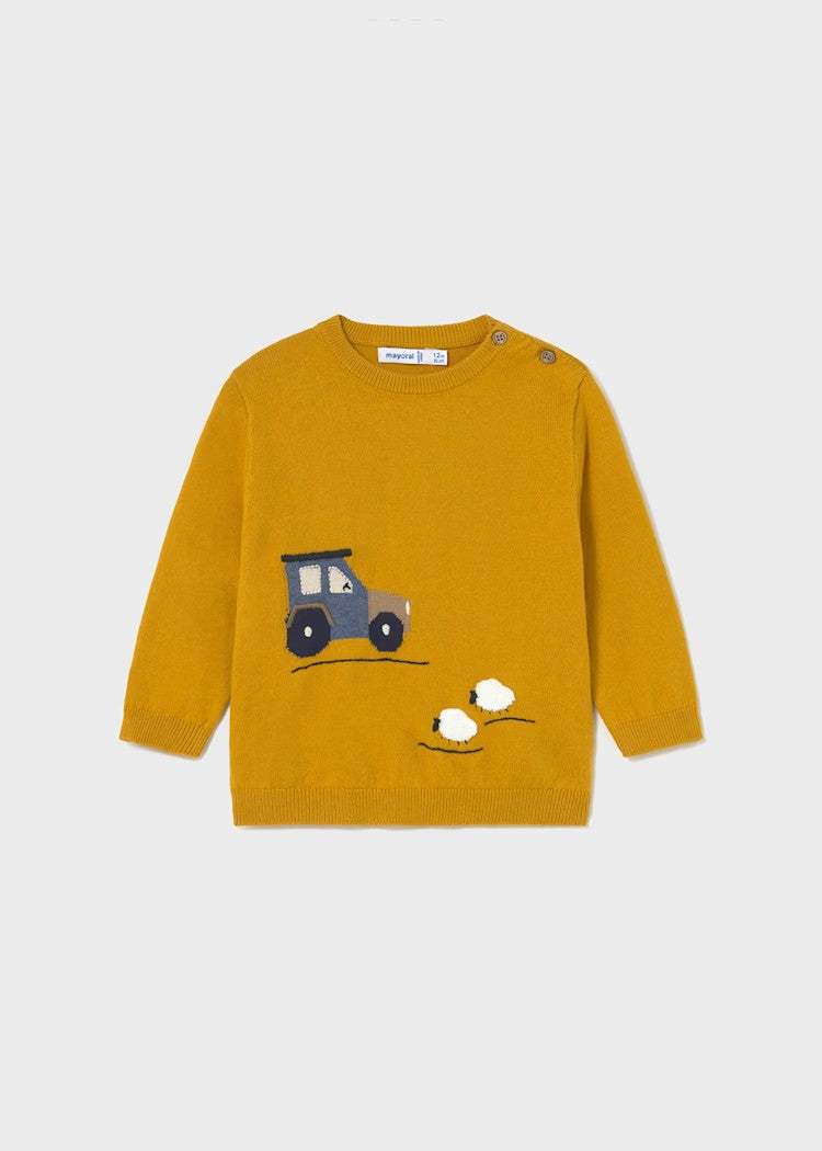 Baby Sweater with Intarsia Design/Plaid Shirt/Basic Straight-Leg Jeans Ref. 15-2343-15/2110-15/0542-54