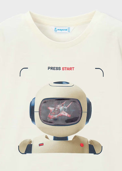 2PES SET Robot Graphic T-shirt/Tie Dye Shorts Ref. 26-3215-92/3065-39