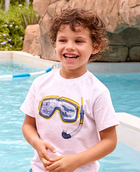 2PES SET Boy Snorkel Mask Graphic T-shirt / Tie Dye Shorts Ref. 26-3215-91/3081-10