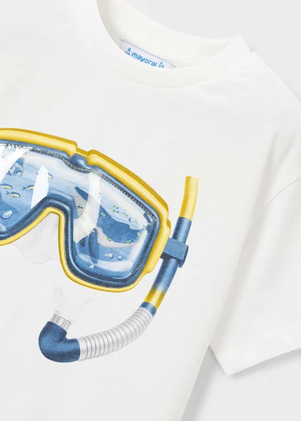 2PES SET Boy Snorkel Mask Graphic T-shirt / Tie Dye Shorts Ref. 26-3215-91/3081-10