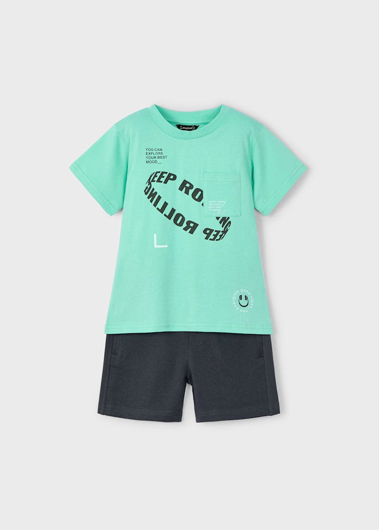 Boy Text T-Shirt and Shorts Set Ref. 25-3608-016