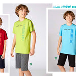 Boys' Turkish cotton pajamas, blouse with shorts 3317