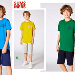 Boys' Turkish cotton pajamas, blouse with shorts 3318