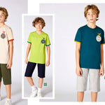 Boys' Turkish cotton pajamas, blouse with shorts 3320