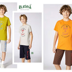 Boys' Turkish cotton pajamas, blouse with shorts 3323