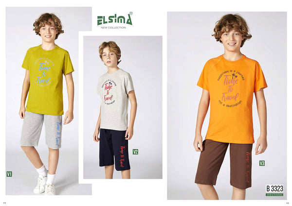 Boys' Turkish cotton pajamas, blouse with shorts 3323